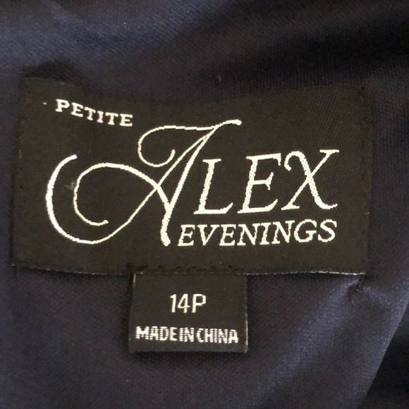 Alex Evenings Navy Sleeveless Gown Sz14P - Picture 10 of 16